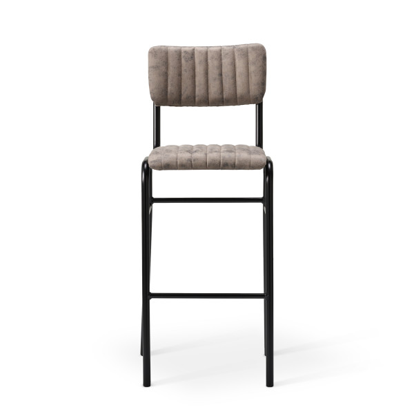 Bourbon Vintage Style Faux Suede Bar Stool